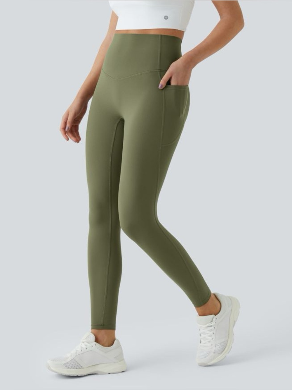 NWT Halara UltraSculpt High Waisted 7/8 Pocket Legging size XS in Green